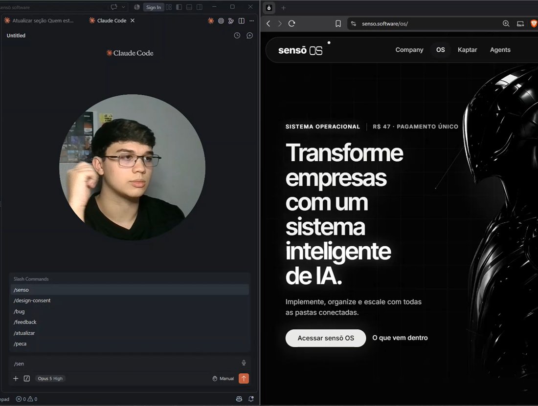 Aula de como implementar o sensō OS: os comandos do sensō OS abertos no Claude Code